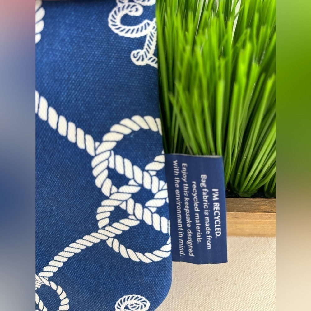 Estee Lauder Tote Bag Beach Blue White Knots Rope Nautical Brand New - Picture 6 of 11